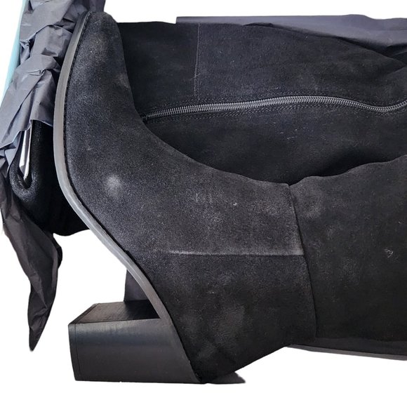 Seychelles Black Suede Over the Knee Boot size 10 New in Box Block Heel - Picture 9 of 15